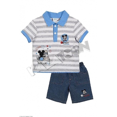 Ensemble Deux Pièces Bébé Polo & Bermuda Mickey