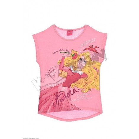 Tee Shirt Fille Princesses Manches Courtes Bas Arrondi