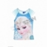 Tee Shirt Fille Reine des Neiges Manches Courtes Dentelle 