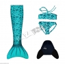 Maillot Queue de Sirène 4 Pièces Turquoise (Junior)