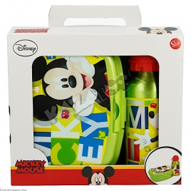 Pack Bouteille Aluminium et Boîte à Lunch Mickey